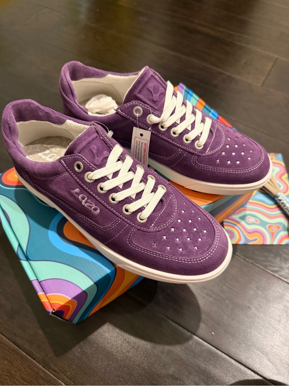 Purple Suede Low-Top Sneakers for Women